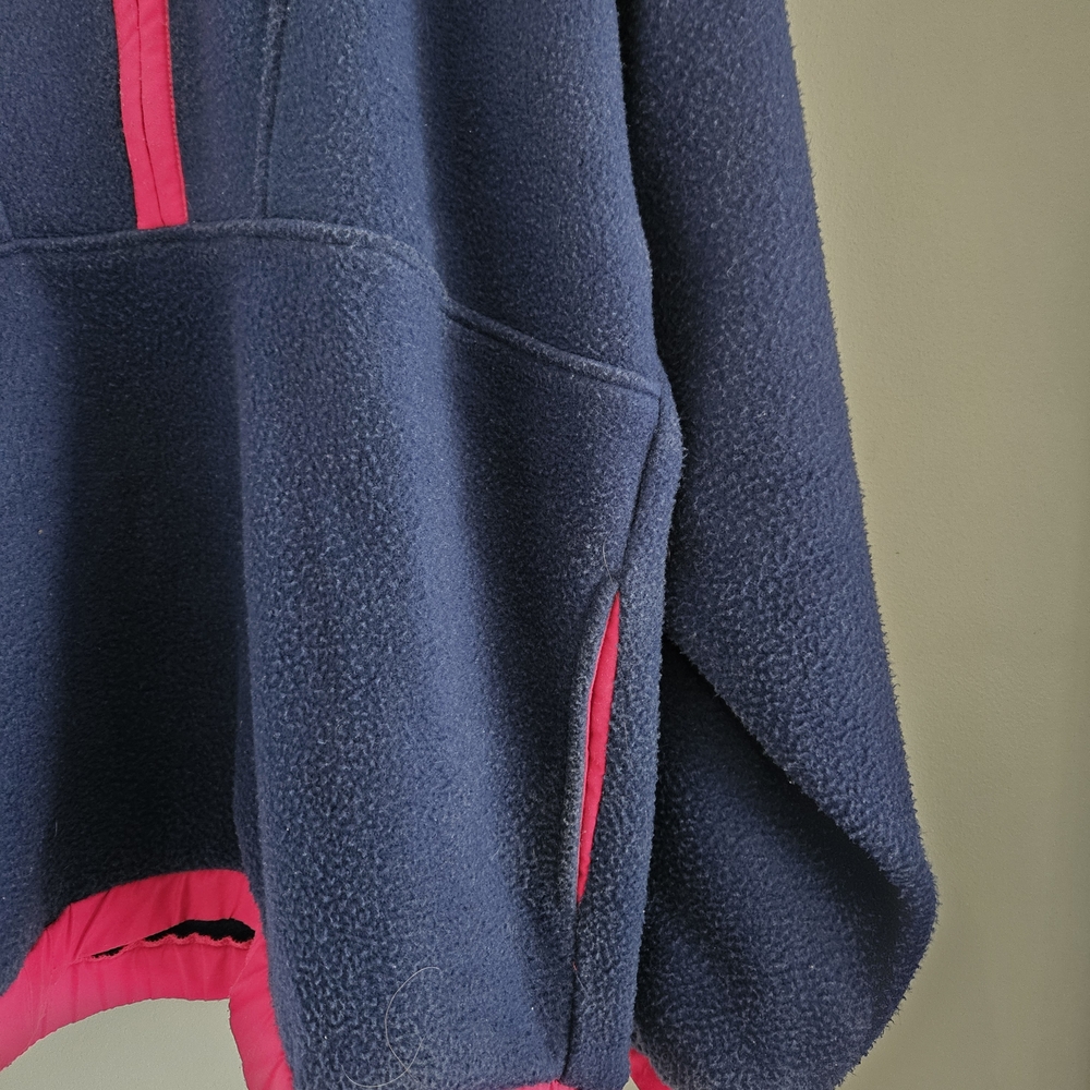 Vintage 90s GAP Arctic Light Fleece Medium 1/4 Zip Oversized Pullover Navy Pink - Picture 4 of 7